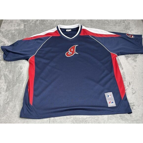 Cleveland Indians Majestic MLB Short Sleeve Warm-Up T Shirt Men's Size Large - Picture 1 of 12